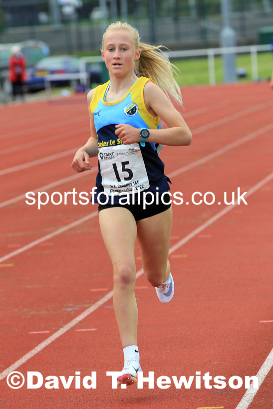 Women and Girls 1500 metres, 2022 North Eastern Track and Field Champs., Middlesbrough. David T. Hewitson/Sports for All Pics